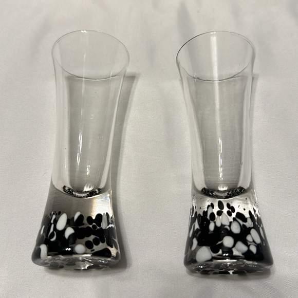 Vintage Tequila Rose Murano Style Shot Glass Set of 2 - Picture 2 of 3